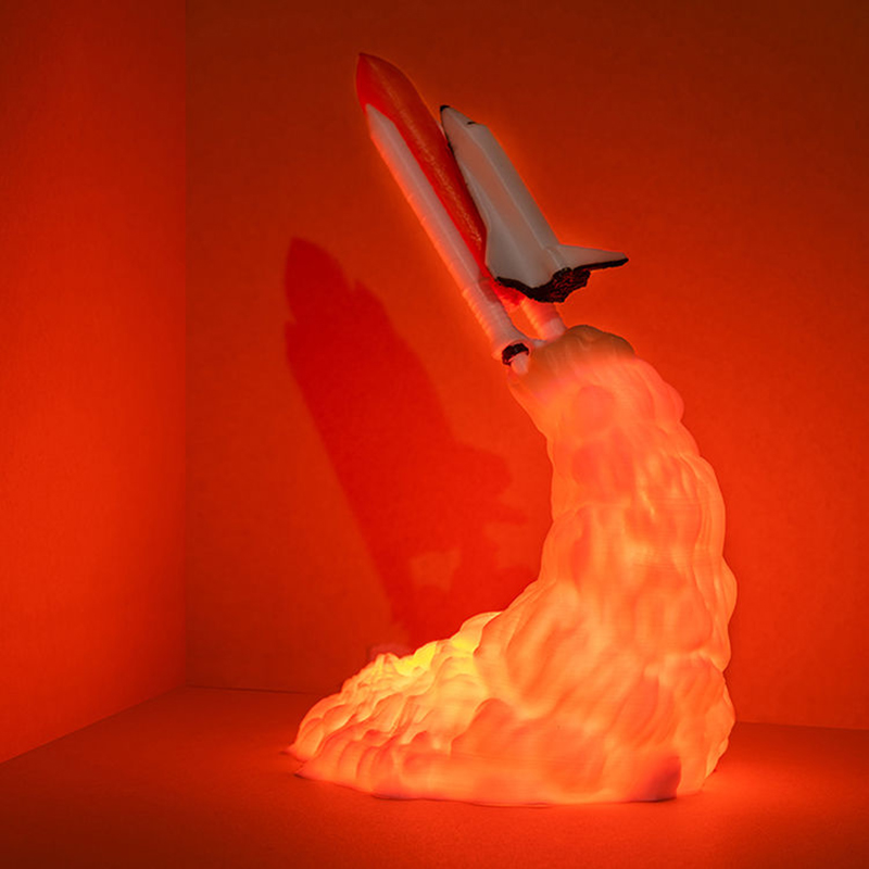 Floating Nightstand With Led Light - USB 충전식 우주 왕복선 로켓 LED