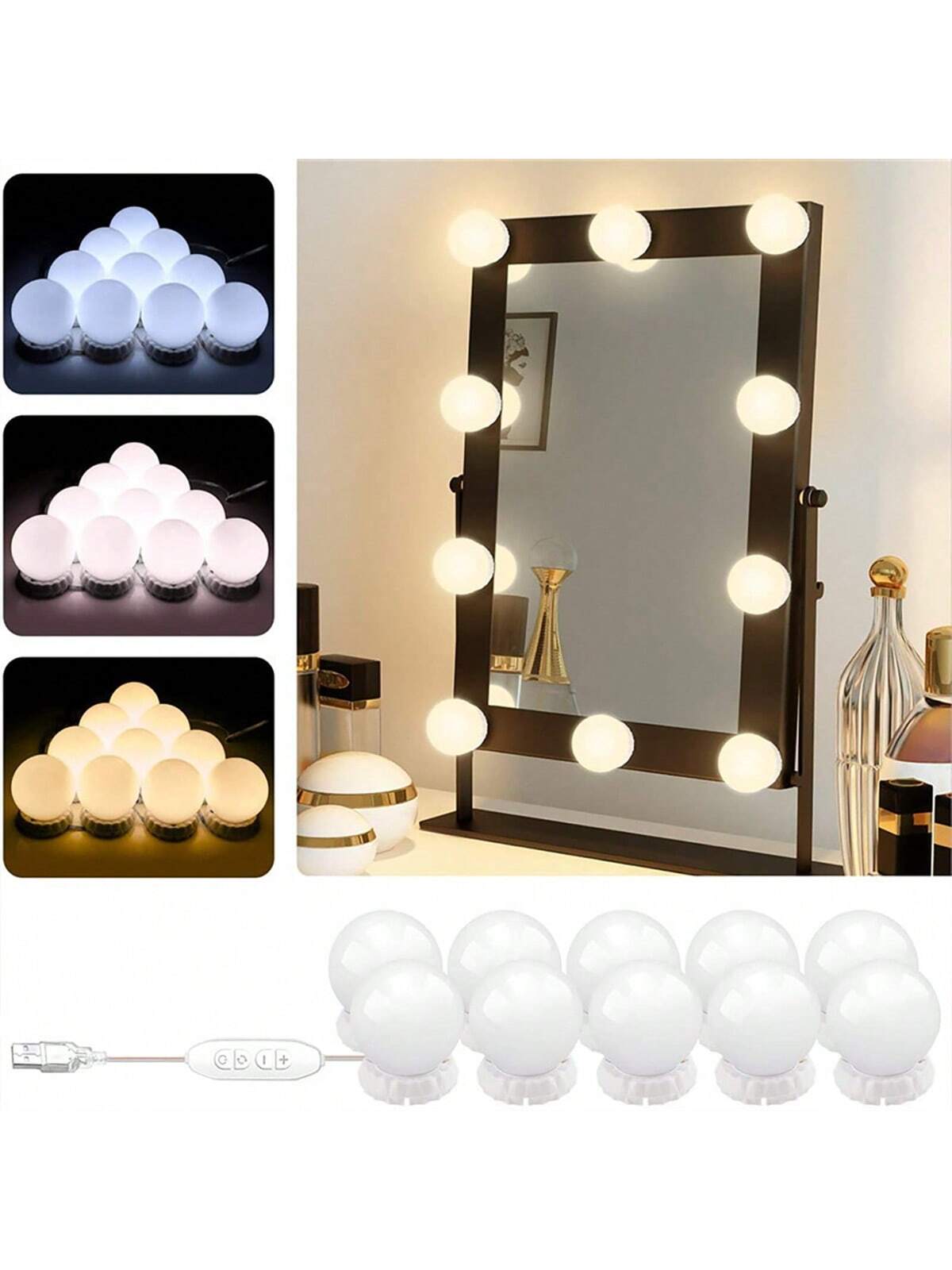 새로운 분리형 전구, 전문가용 메이크업 거울 조명, U - Dressing Table Vanity With Lighted Mirror 리뷰 및 가격